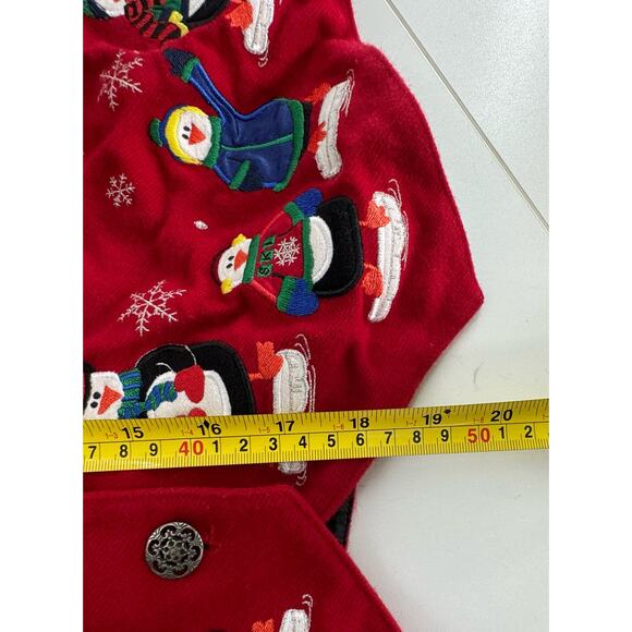 VTG Karen Scott Women’s Red Snowman Snowflake Christmas Vest Size Large - Picture 6 of 7